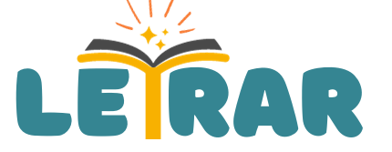 Logotipo da Letrar Leitura Infantil com elementos lúdicos e educativos