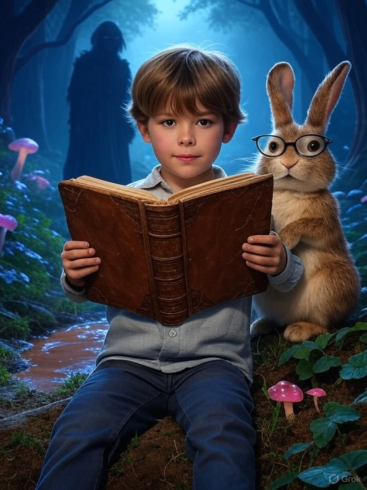 Criança envolvida em uma história.