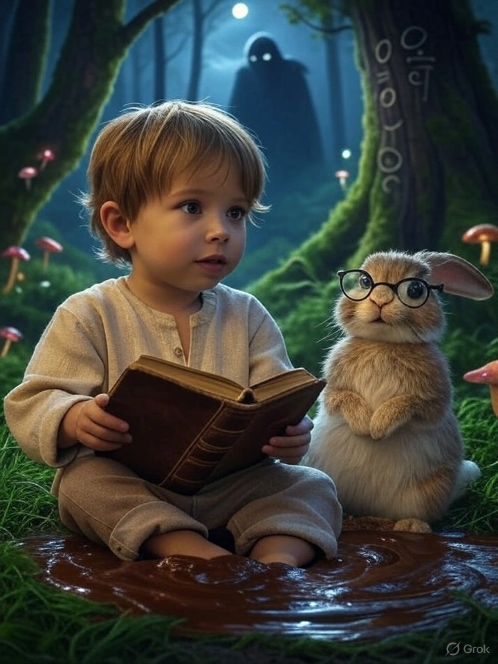 Criança envolvida em uma história.